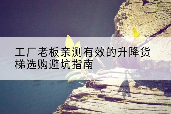 和政升降货梯怎么选-工厂老板亲测有效的升降货梯选购避坑指南