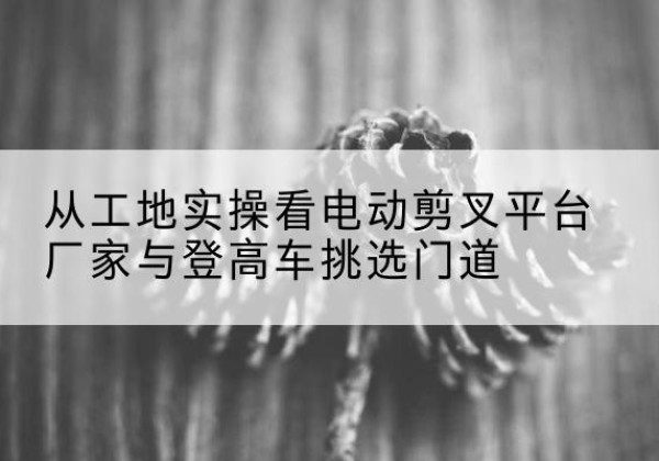 和政电动剪叉升降平台厂家-从工地实操看电动剪叉平台厂家与登高车挑选门道